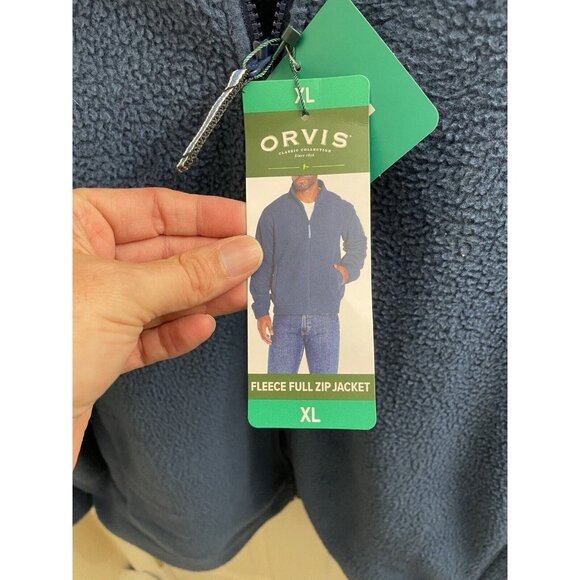 Orvis Men’s Full Zip Fleece Jacket with Pockets Blue Size XL - Picture 6 of 11